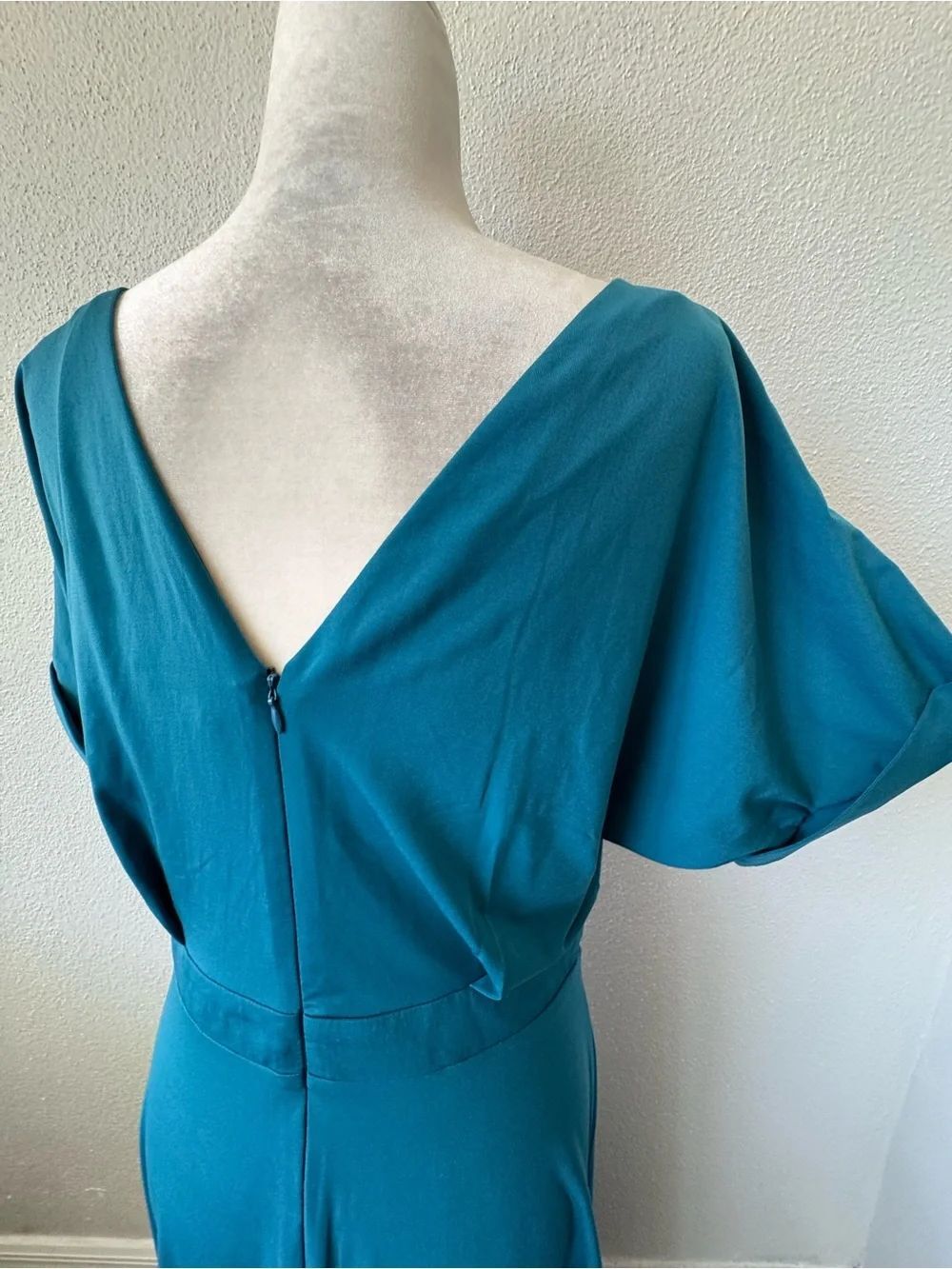 Alexia Admor Lana Midi Dress Turquoise Teal Slit Semi-Formal SZ L NEW - Picture 7 of 15